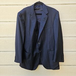 Oxxford Super 120s charcoal pinstripe sport coat Gibbons 2 button notch 44R